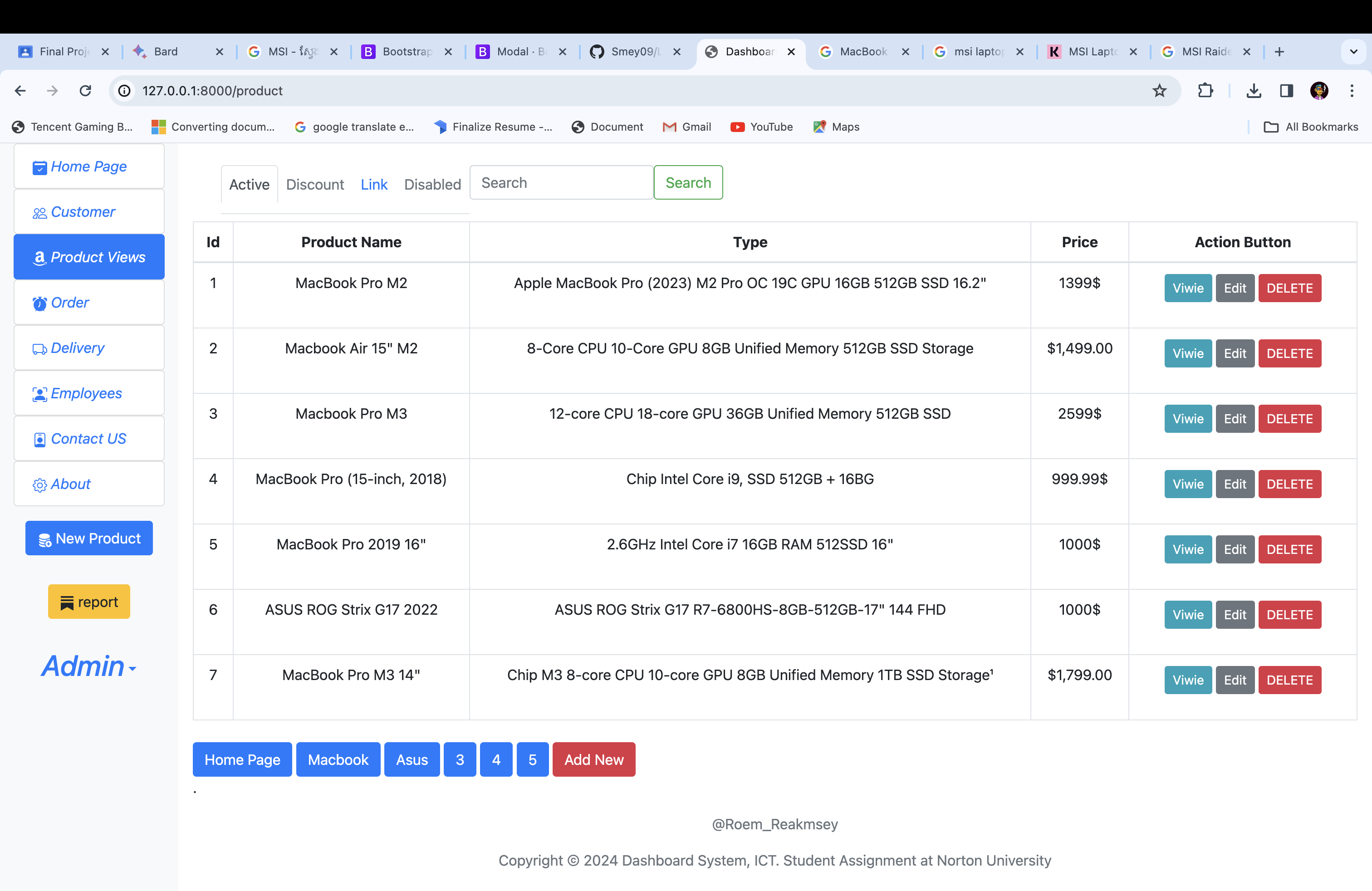 Personal Portfolio Images